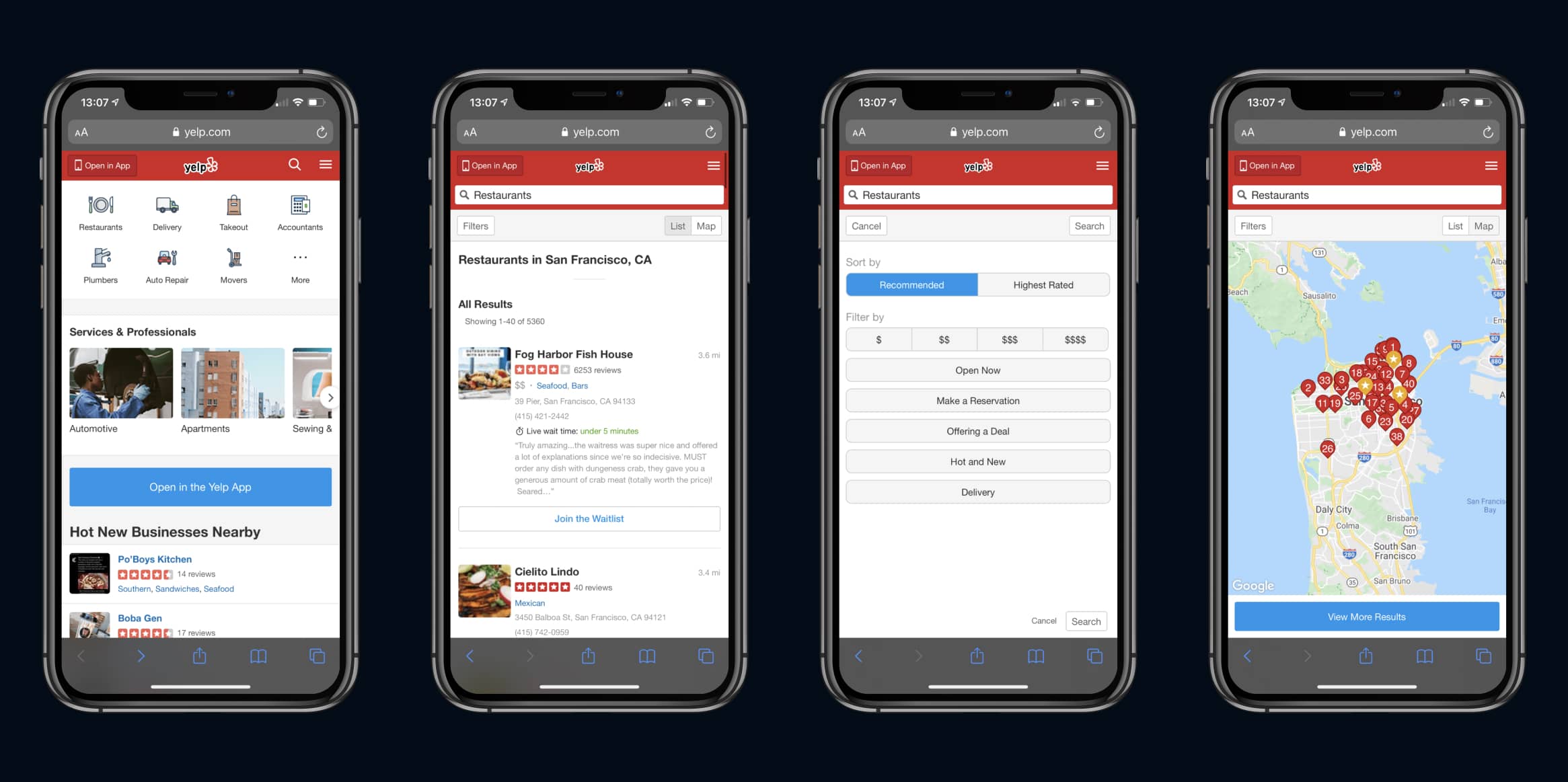 Yelp's Mobile Web Interface